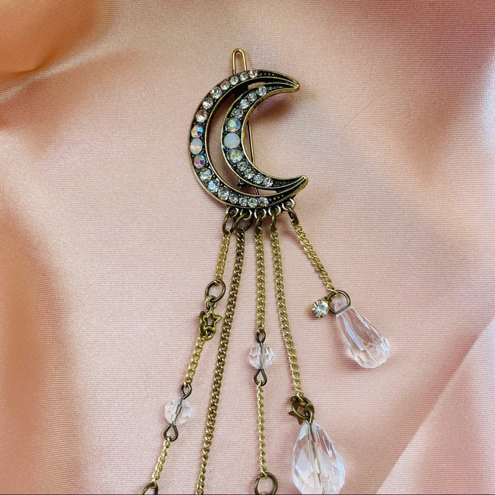 💕Last one Moon Dangle Crystal Hair Clips - Picture 9 of 10